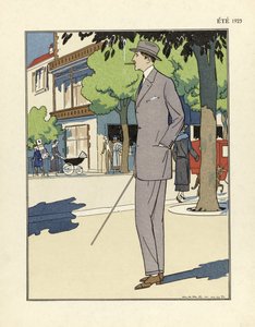 Mans Suit, Marc-Luc tarafından, pub. 1923 (pochoir baskı) by French School