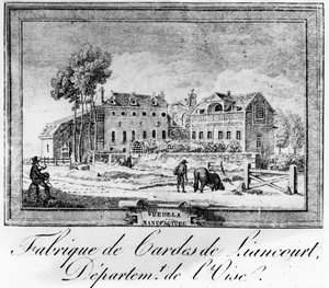 İmalat, Duke de la Rochefoucauld, Liancourt; Liancourt Tel Fabrikası, Oise Departmanı. by French School