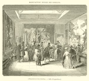 Üretim des Gobelins, Sergi odası (gravür) by French School