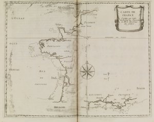 Fransa Haritası, c.1693 (baskı) by French School