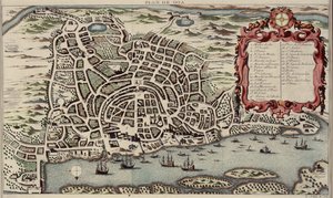 Goa Haritası, Histoire generale des voyages, 1750 (renkli gravür)