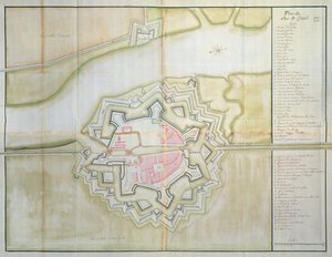 Sas van Gent haritası, Hollanda, 1747 (kağıt üzerinde kalem, mürekkep ve wc)