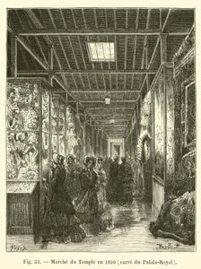 1840 yılında Marche du Temple, Palais-Royal meydanı by French School