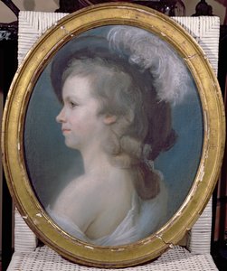 Marie Anne Paulze (1758-1836) genç kız olarak by French School