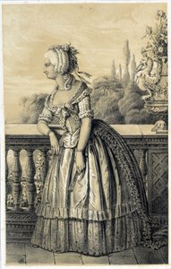 Marie Therese de Savoie Carignan (1749-1792), Lamballe prensesi - “Fransız Devrimi Tarihi Galerisi”nde ”Albert Maurin, ed. Paris 1843 by French School