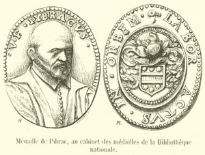 Pibrac Madalyası, Milli Kütüphane madalya dolabında (gravür) by French School