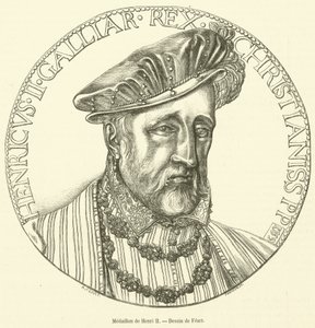 me Henri II ile LL açık (gravür) by French School