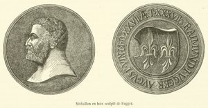 Fugger oyma ahşap madalyon (gravür) by French School