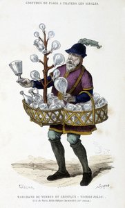 15. yüzyılda cam ve kristal tüccarı - H. Gourdon de Genouillac, edF “Paris a travers les siecles” da. Roy, Paris by French School