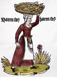 Ringa balığı tüccarı - gravür by French School