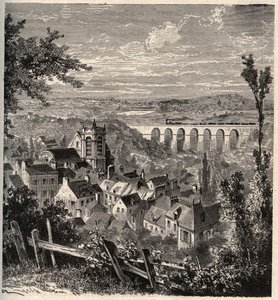 Meudon - Hauts-de-Seine bölgesi - “” PATRIE” üzerine gravür - AÇIKLAMA PECTURESSE DE LA FRANCE EN 6 CİLT LUCIEN HUARD TARAFINDAN - 19. yüzyıl sonu by French School