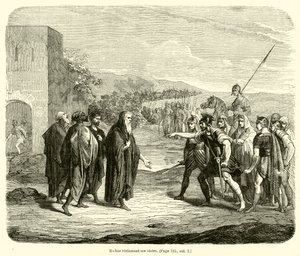 Michas idollerine sahip çıkıyor (gravür) by French School