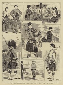 Edinburgh Kalesi'ndeki Askeri Eskizler (gravür) by French School