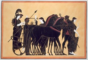 Minerva, görevlileriyle birlikte bir savaş arabasında, 1808-10