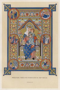 13. Yüzyıl El Yazmasından Minyatür (chromolitho) by French School