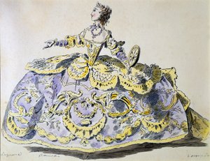Miss Laguerre as Fortune, A. Guillaumot fils'in tıpkıbasımı (el renkli gravür) by French School