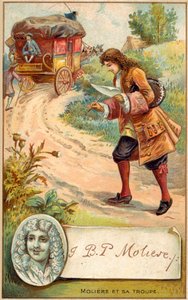 Moliere, Fransız oyun yazarı (chromolitho) by French School