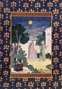 Güzelliğin Ayı, Binbir Gece Masalları için illüstrasyon, 1895 (renkli gravür) by French School