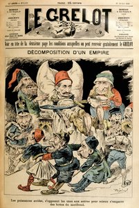Can çekişen Türkiye ve onun çizmeleri için savaşan yabancı güçler, 21/2/1897 tarihli “Le Grelot”u konu alıyor. by French School