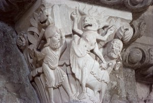 Musa ve Altın Buzağı, büyük kabartma, yaklaşık 1130 by French School