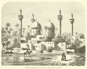 Mosquee Imam-Moussa, bir Bağdat (gravür) by French School