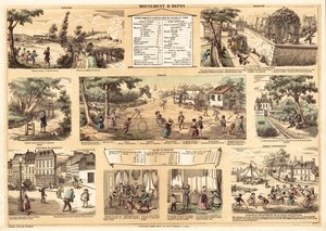 Hareket ve dinlenme (renkli litografi) by French School