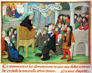 Bayan 230 fol. 57 Keşiş Taklit Üzerine Vaaz, Tutku ve Çeşitli Antlaşmalar Üzerine Vaazlardan Jean de Gerson (1363-1429) by French School