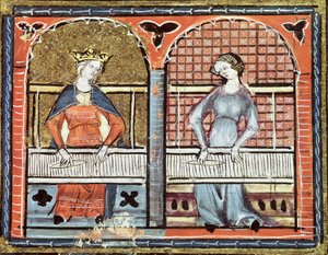 Ms 1044 fol.89v Kadın Dokuma, Ovide Moralise