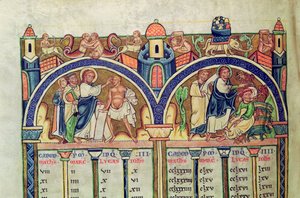 Ms 10 f.128v Evanjelistlerin Canon
