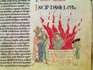 Ms 12-15 t.3 f.64 Fırındaki Çocuklar, Etienne Harding İncilinden by French School
