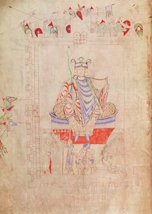 Ms. 1215 t.3 fol.13v Kral David, Kudüs'ün merkezinde majesteleri, 1109 by French School
