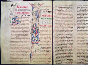 Ms 1215 t.4 f.56v Bir centauru betimleyen tarihi başlangıç H ve St. John İncili