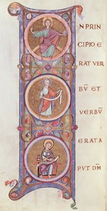 Ms 14 fol.60v St. John İncili'nin başlangıcını betimleyen tarihi başlangıç I by French School