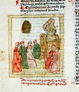 Ms 1733 Öğrencileri eğiten öğretmen (parşömen) by French School