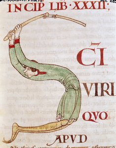 Ms 173 fol.148r Papa Gregory the Great tarafından Moralia