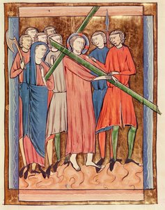 Ms 3016 fol.16 Haç Taşıyan İsa, Psautier a lUsage de Paris