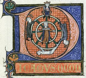 Ms 3469 fol.38 The Wheel of Fortune, Aristoteles