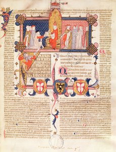 Ms 371 f.1 Jean Andre, çalışmalarını Papa Clement V