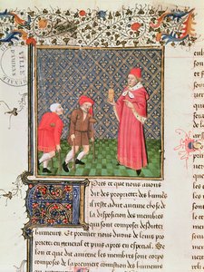 Ms 399 fol.35v Dilenciler, Livre des Proprietes des Choses, Barthelemy l Anglais tarafından by French School