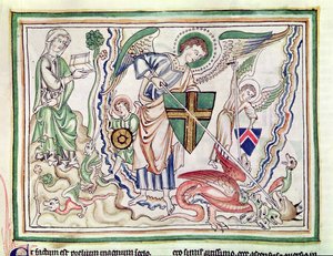 Ms 422 fol.47v St. Michael bir Apocalypse