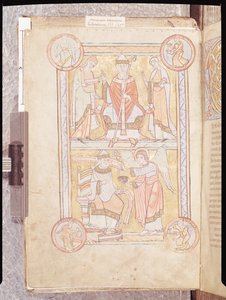Ms 512 fol.4v Aziz Gregory the Great (c.540-604) babası Gordien ve annesi Silvia ile Liber Pastoralis