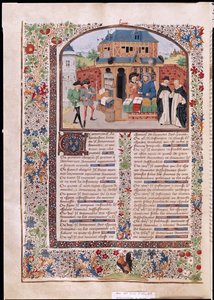 Ms 927 Fol.127v Etik, Politika ve Ekonomiden Üç Tür Dostluk, Aristoteles (MÖ 384-322) by French School