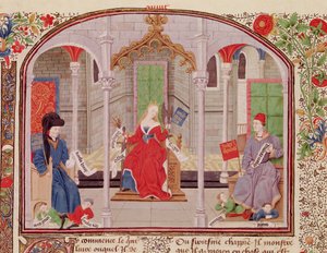 Ms 927 Fol.71v Etik, Politika ve Ekonomiden Adalet Teorisi, Aristoteles (MÖ 384-322) by French School