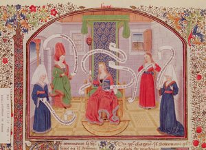 Ms 927 Fol.93v Etik, Politika ve Ekonomiden Entelektüel Erdemler Teorisi, Aristoteles (MÖ 384-322) by French School