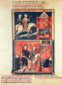 Bayan Fr 1098 Bir geyik avı ve bir kral, muhtemelen tahtında Dagobert I (632-39), St. Denis