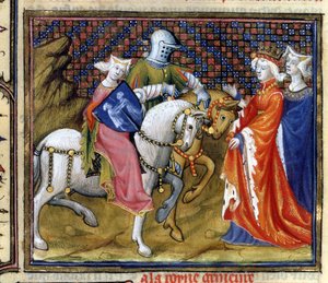 Bayan Fr. 120 Gölün Hanımı Guinevere ile Buluşma, La Quite de Saint Graal