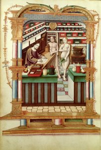 Bayan Fr 1537 Eczacı İsa, Adem ve Havva ile, Royal Chants on the Crowned Conception of Puy de Rouen by French School