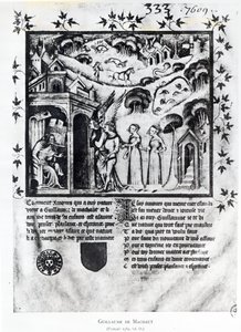 Ms Fr 1584 f.D Kendisine Tatlı Düşünceler, Zevk ve Umut getiren Sevgiyi alan yazar, c.1370 (el yazması) by French School