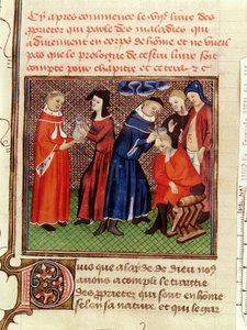 Ms Fr 22531 Fol.115 The İdrar Muayenesi ve Yaraların İyileşmesi, Le Livre des Proprietes des Choses, Barthelemy lAnglais, c.1410-15 by French School