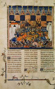 Bayan Fr. 352 fol. 49v Savaş sahnesi, Godefroi de Bouillon